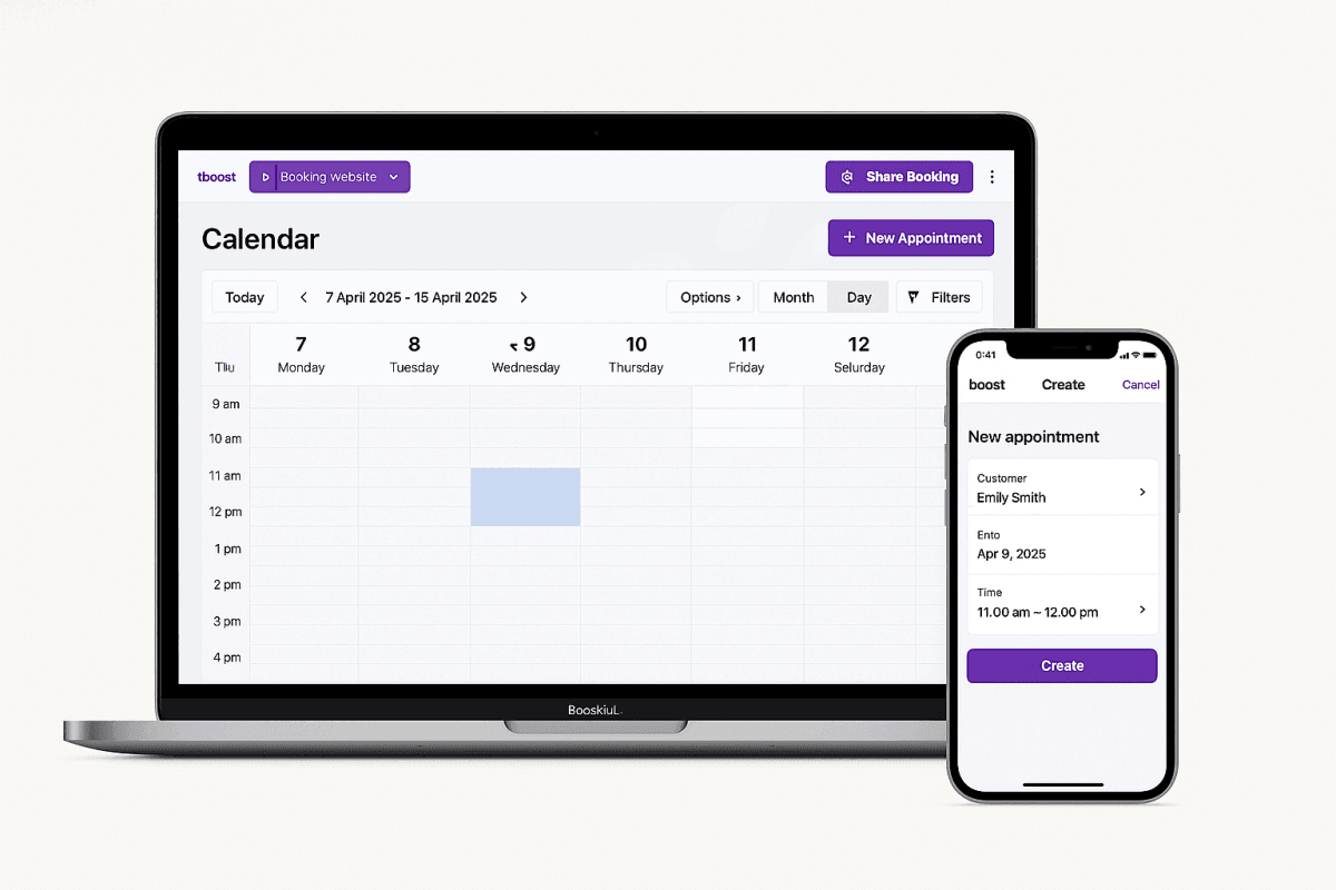 Boost Calendar , boekingssysteem voor coaches, studio's en trainers