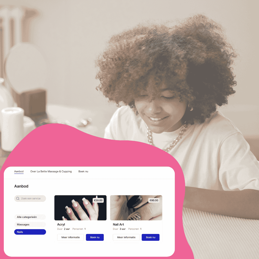Schoonheidsspecialist gebruikt Boost Calendar voor online boekingen