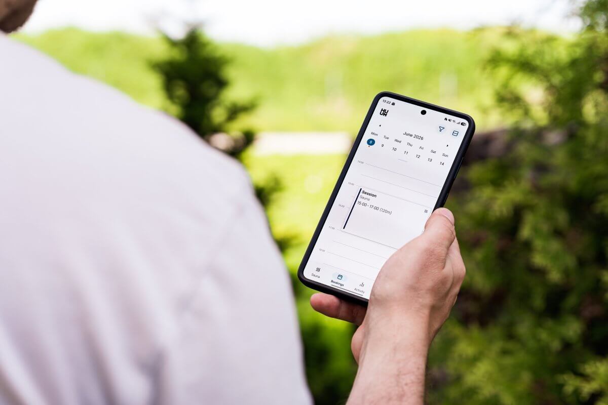 Boost Calendar op een smartphone tijdens het boeken van een les